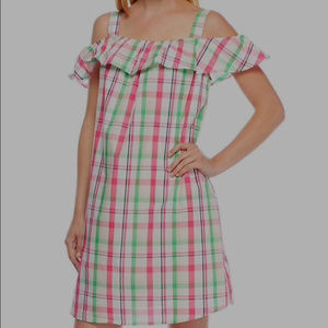 Crown & Ivy Cold Shoulder Plaid Dress Mini